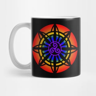 Celtic Flower Interlaced Rainbow Spiral Mug